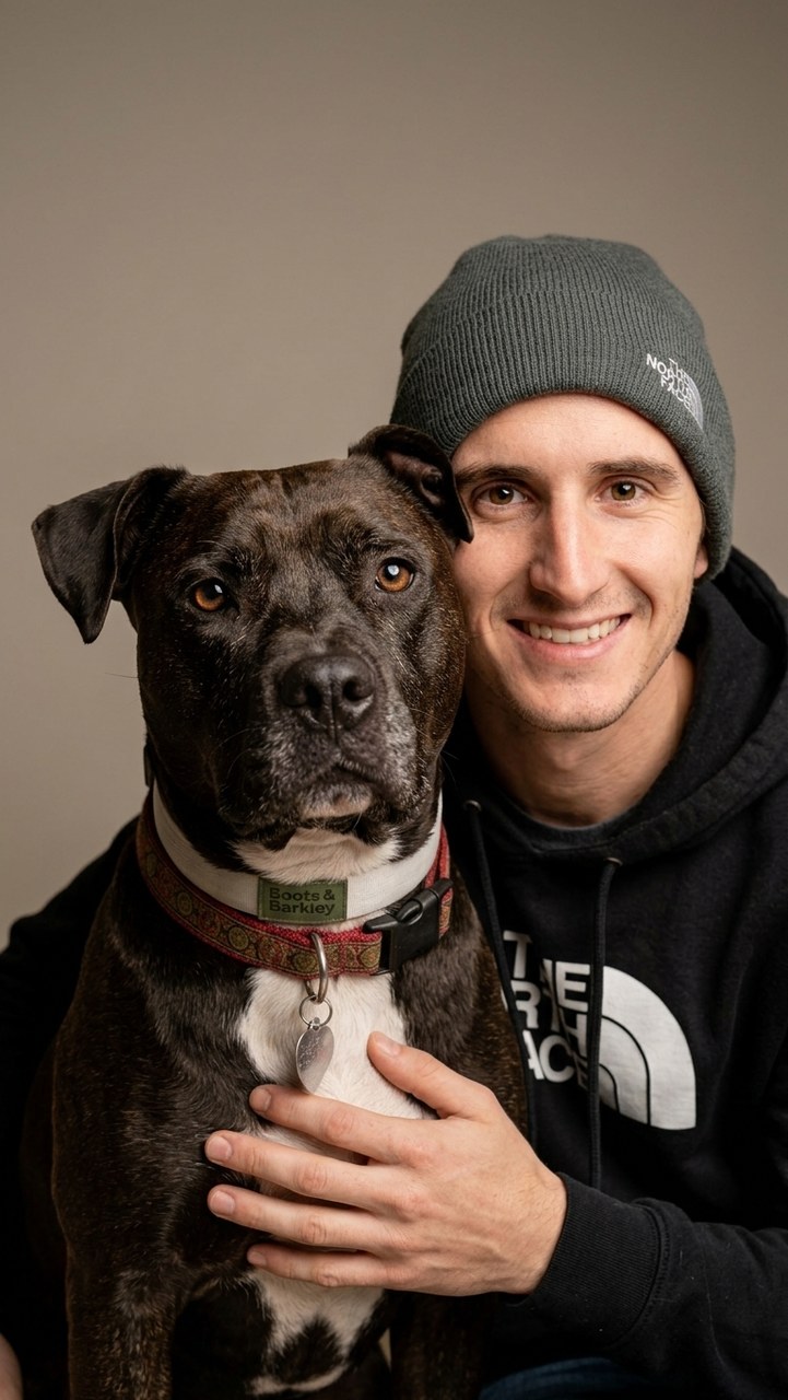 Michael Varman with his pit bull Kevin